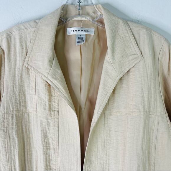 NEW vintage Rafael tan cream lightweight coastal preppy blazer 6 - Picture 2 of 6